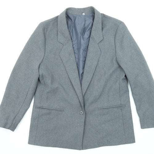 Debenhams Womens Grey Polyester Jacket Blazer Size 14