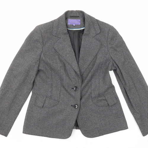 Autonomy Womens Grey Polyester Jacket Blazer Size 14