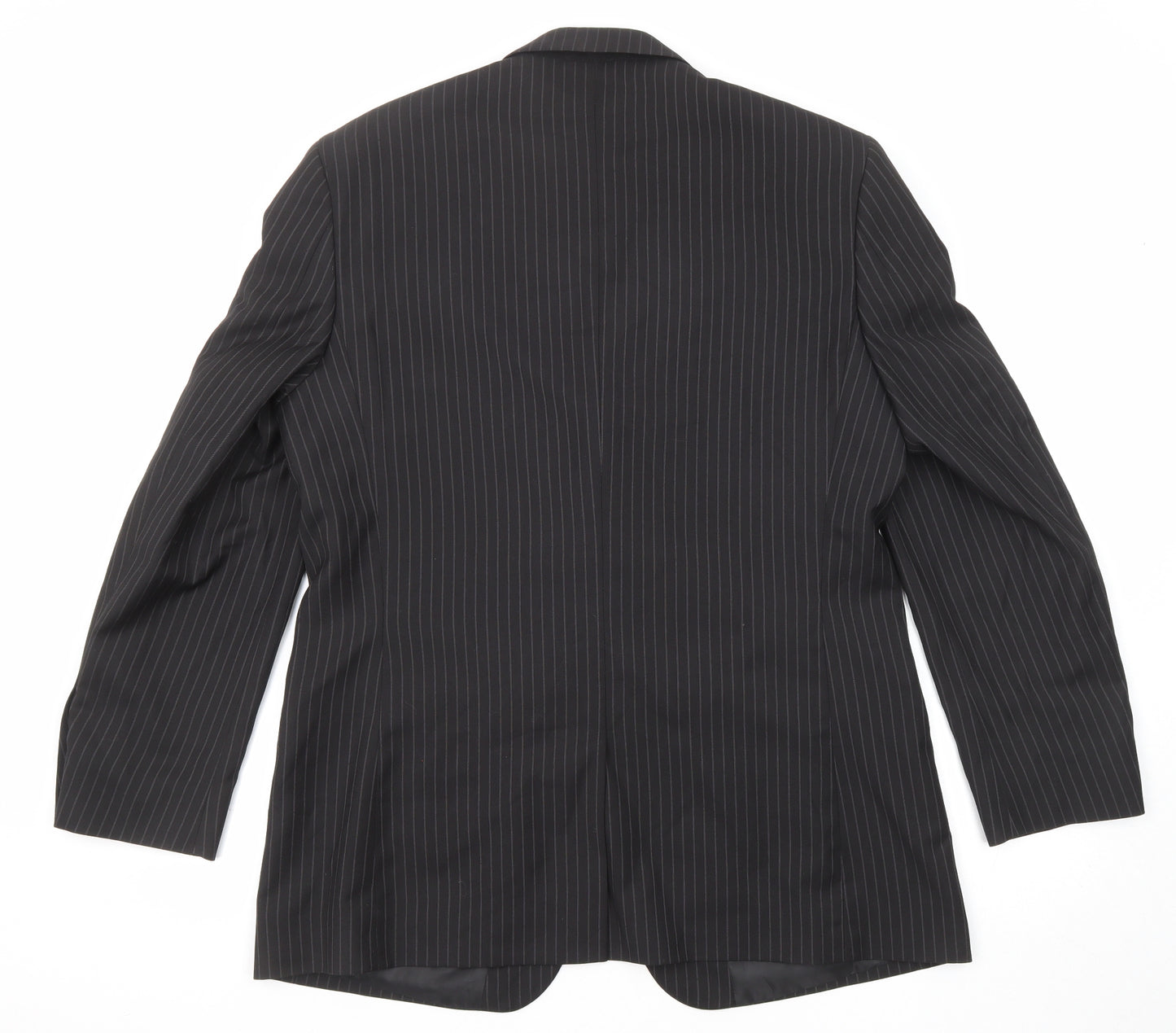 You Essential Mens Black Striped Polyester Jacket Suit Jacket Size 42 Regular