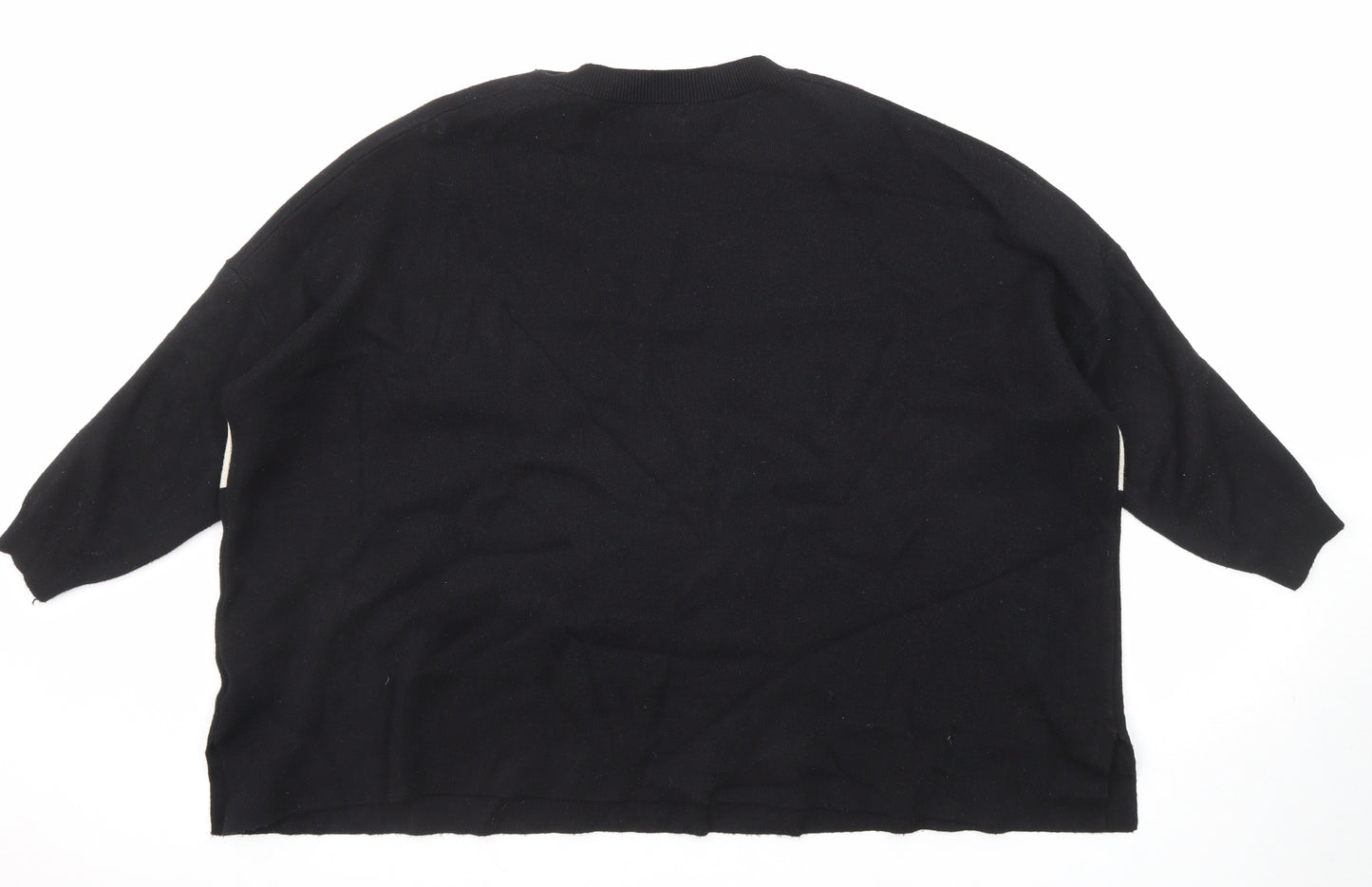 Blue Vanilla Womens Black V-Neck Viscose Pullover Jumper Size S - Rock&Roll