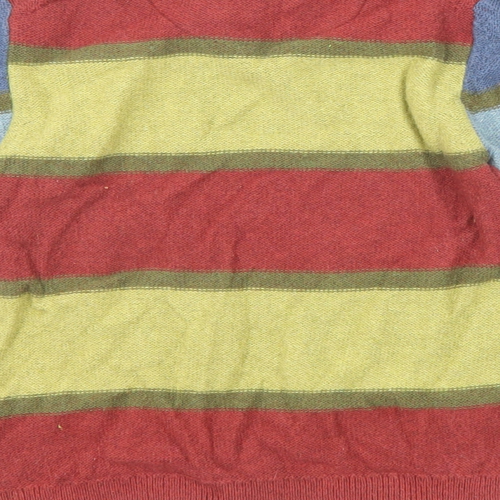 White Stuff Boys Multicoloured Round Neck Colourblock Cotton Pullover Jumper Size 5-6 Years Pullover