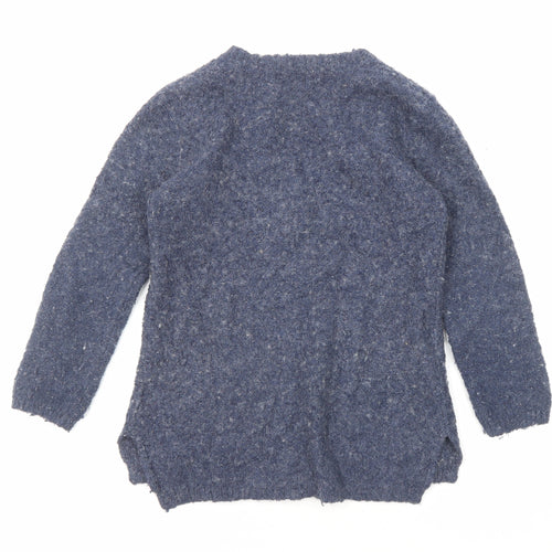 NEXT Girls Blue V-Neck Acrylic Cardigan Jumper Size 5 Years Button