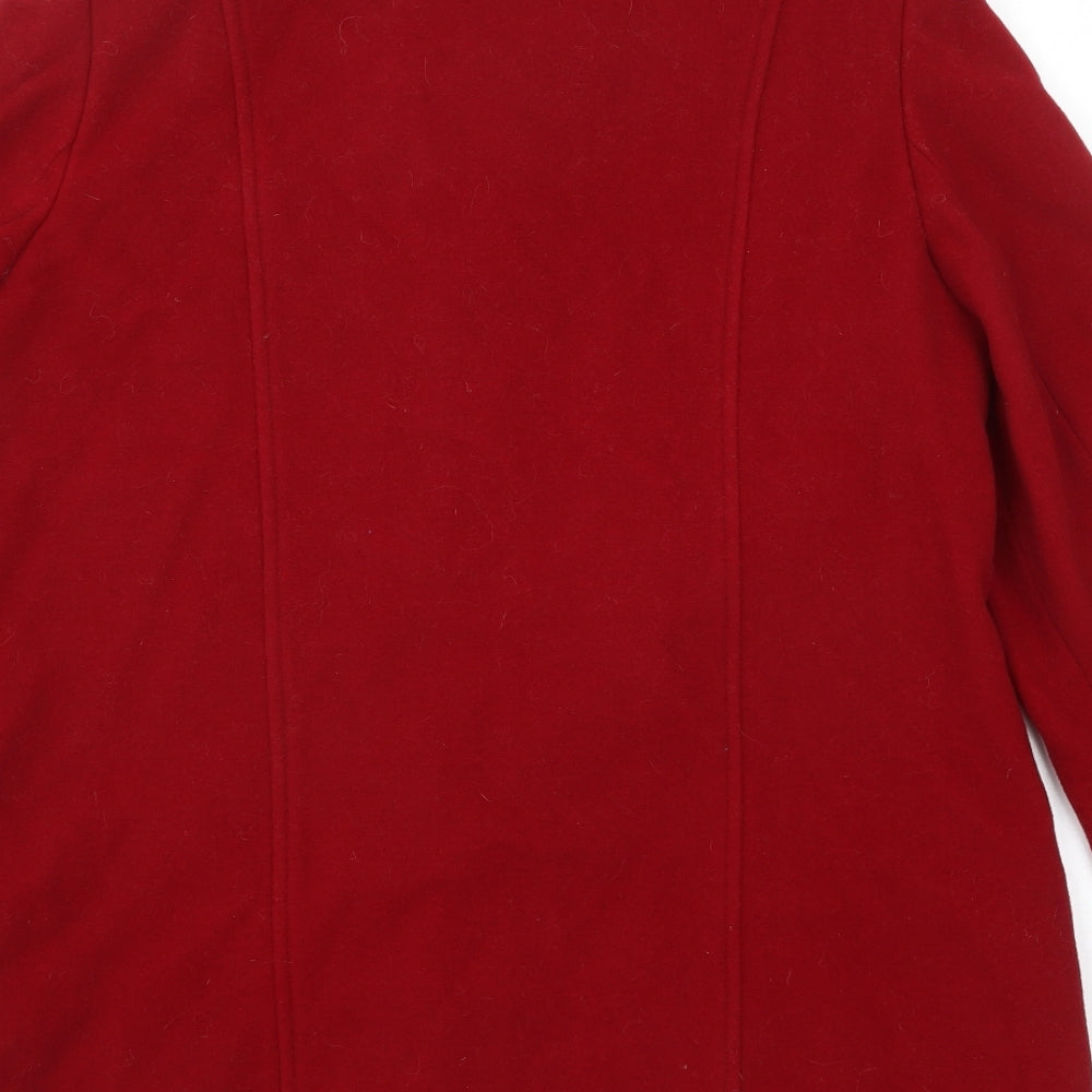 Eastex Womens Red Pea Coat Coat Size 12 Button