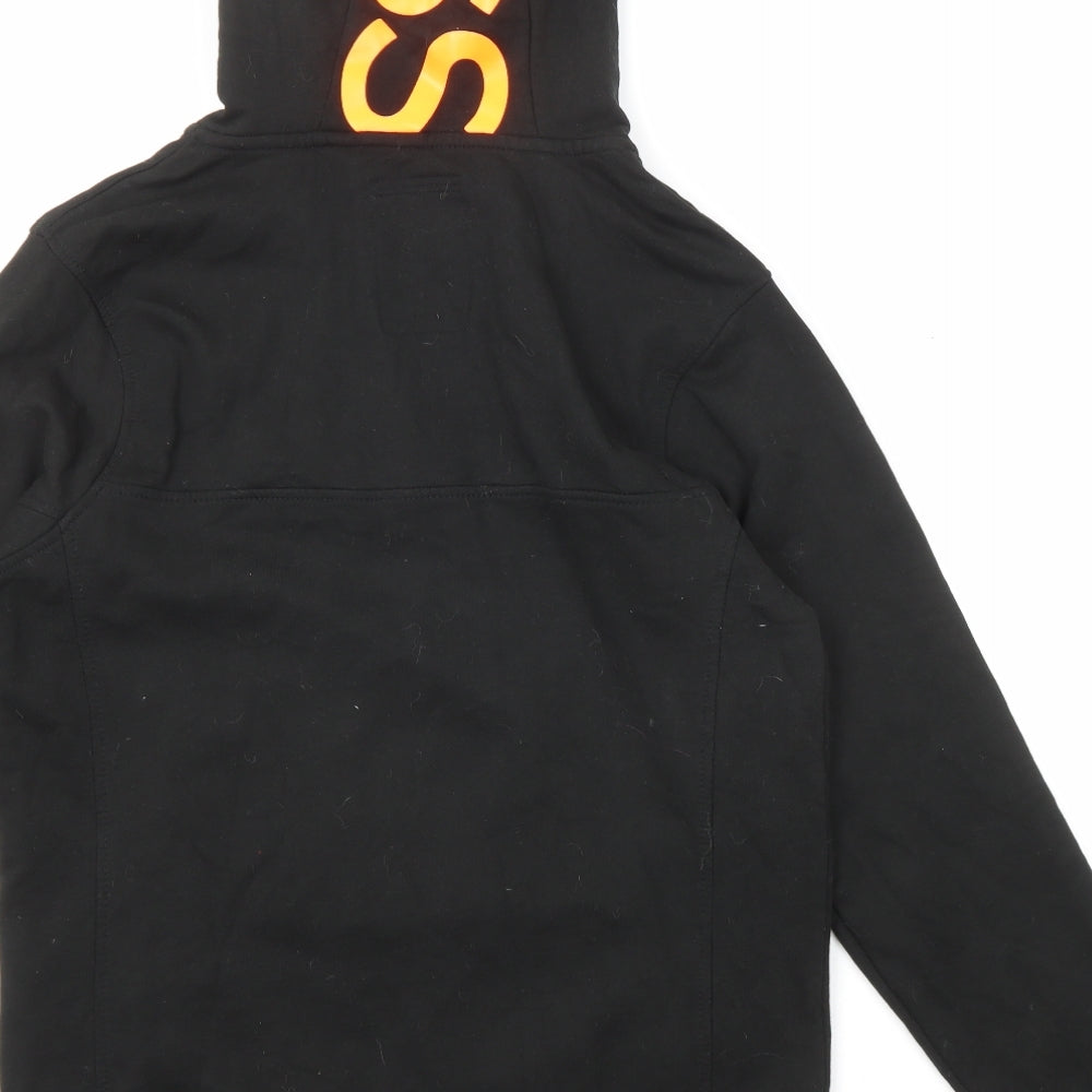 Crosshatch Mens Black Cotton Pullover Hoodie Size S