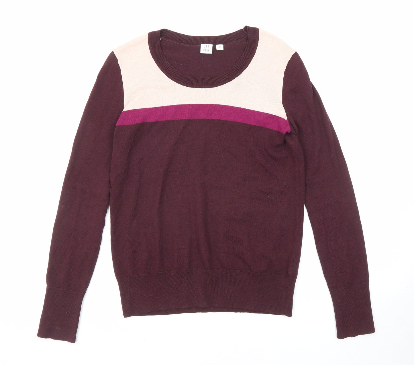 Gap Womens Purple Round Neck Cotton Pullover Jumper Size XS