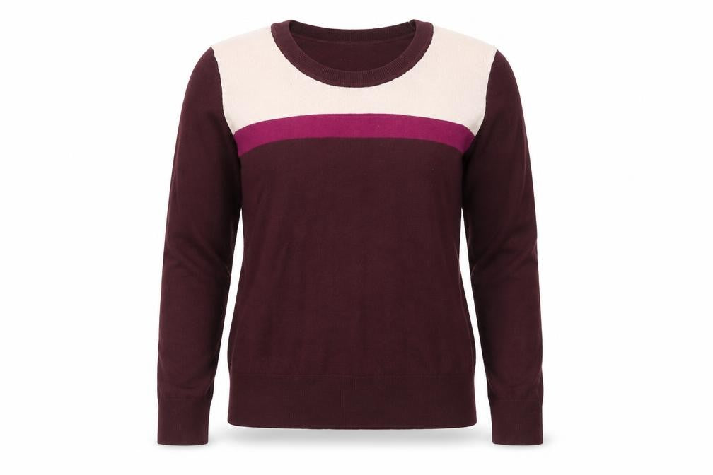 Front view of Gap women’s purple round neck cotton jumper, size XS