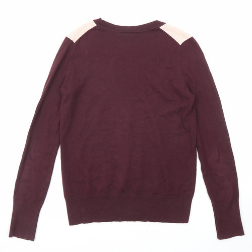 Gap Womens Purple Round Neck Cotton Pullover Jumper Size XS