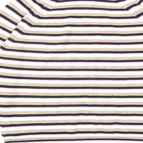 Marks and Spencer Womens Multicoloured Roll Neck Striped Acrylic Pullover Jumper Size XS