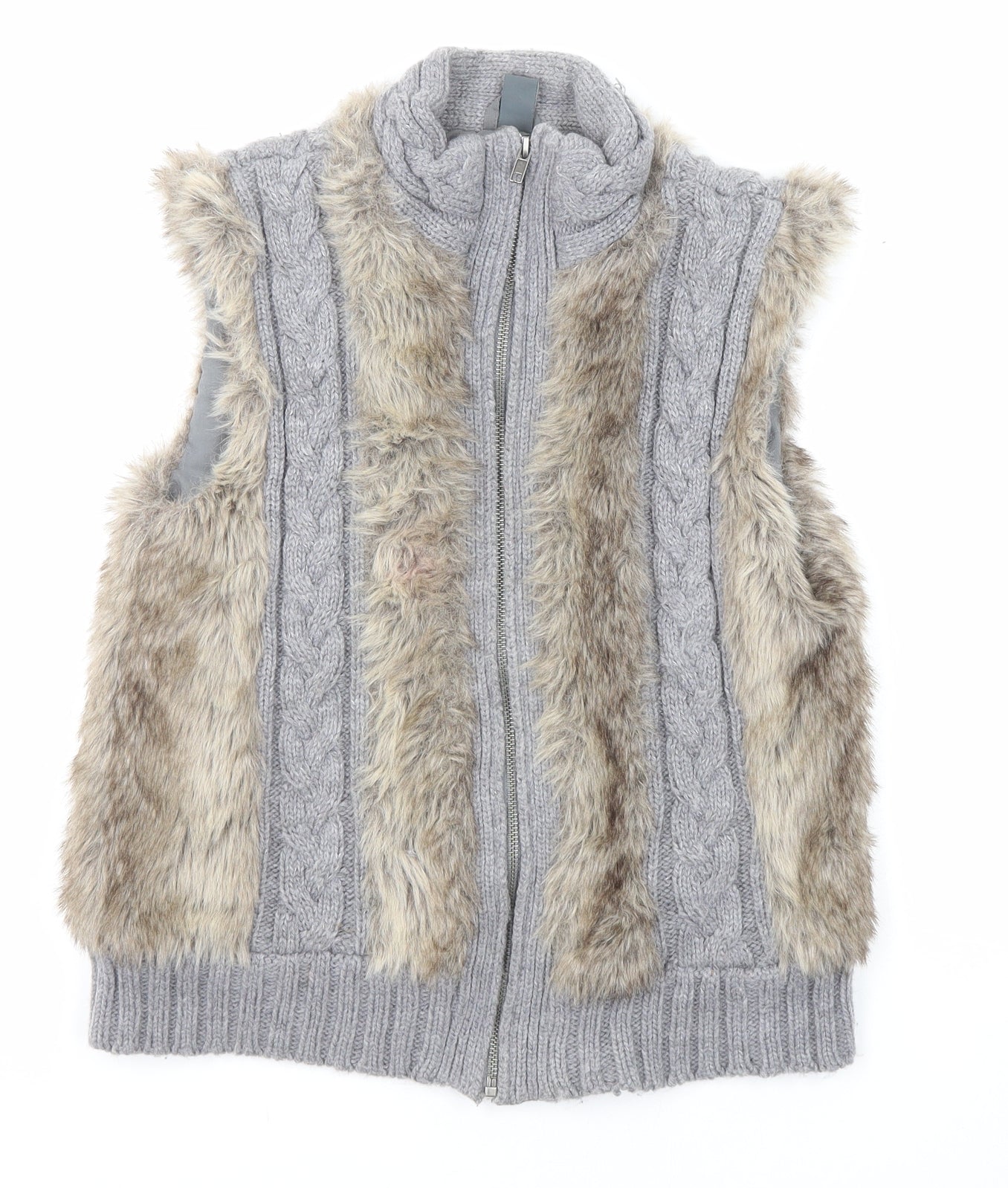 Zara Girls Grey Gilet Jacket Size XL Zip