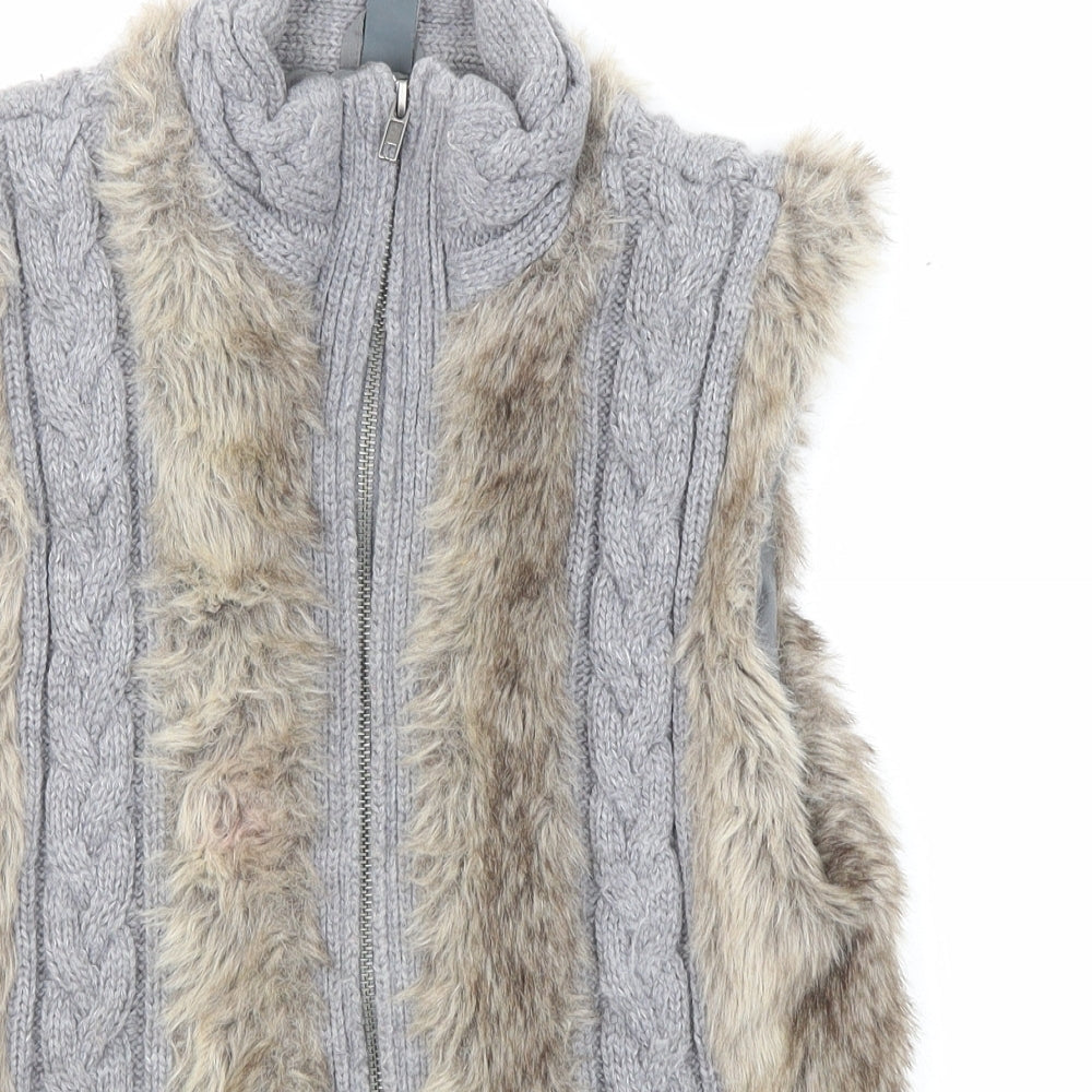 Zara Girls Grey Gilet Jacket Size XL Zip