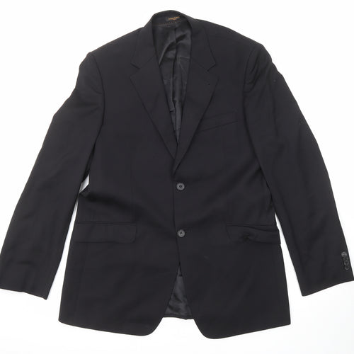 Simon Carter Mens Black Polyester Jacket Suit Jacket Size 40 Regular