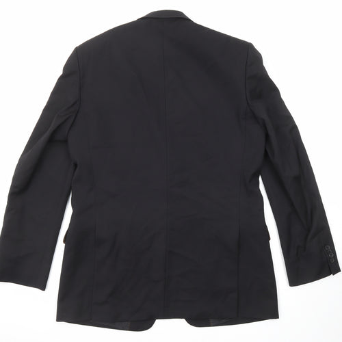 Simon Carter Mens Black Polyester Jacket Suit Jacket Size 40 Regular