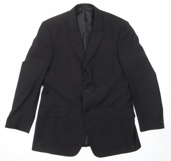 You Essential Mens Black Polyester Jacket Suit Jacket Size 42 Regular