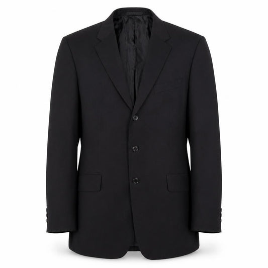Front view of You Essential men’s black polyester jacket suit jacket, size 42, regular
