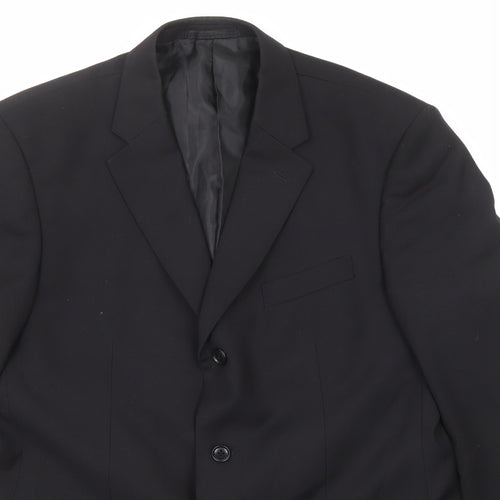 You Essential Mens Black Polyester Jacket Suit Jacket Size 42 Regular