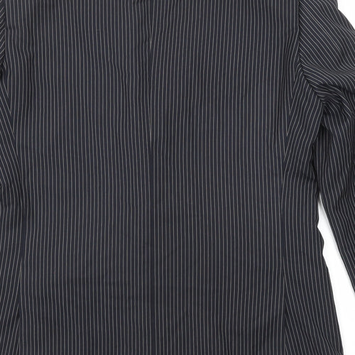 Skopes Mens Black Striped Polyester Jacket Suit Jacket Size 42 Regular