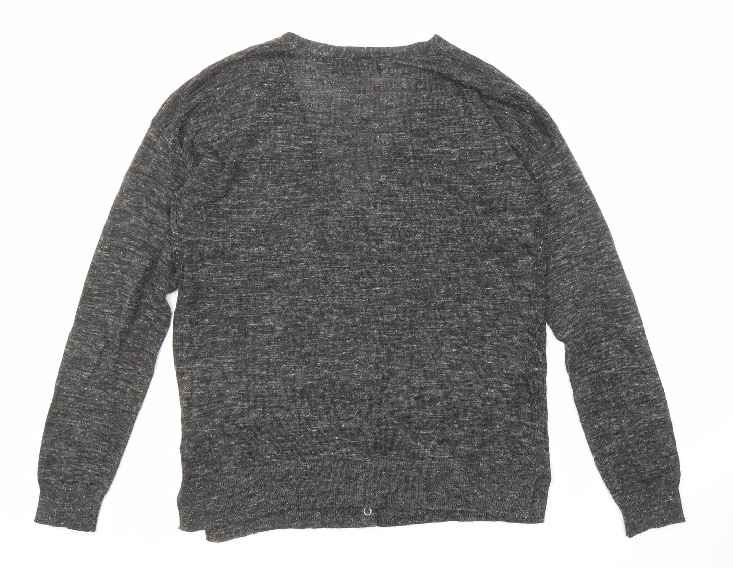 NEXT Womens Grey V-Neck Acrylic Cardigan Jumper Size 8