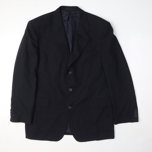 Varteks Mens Black Polyester Jacket Suit Jacket Size 44 Regular