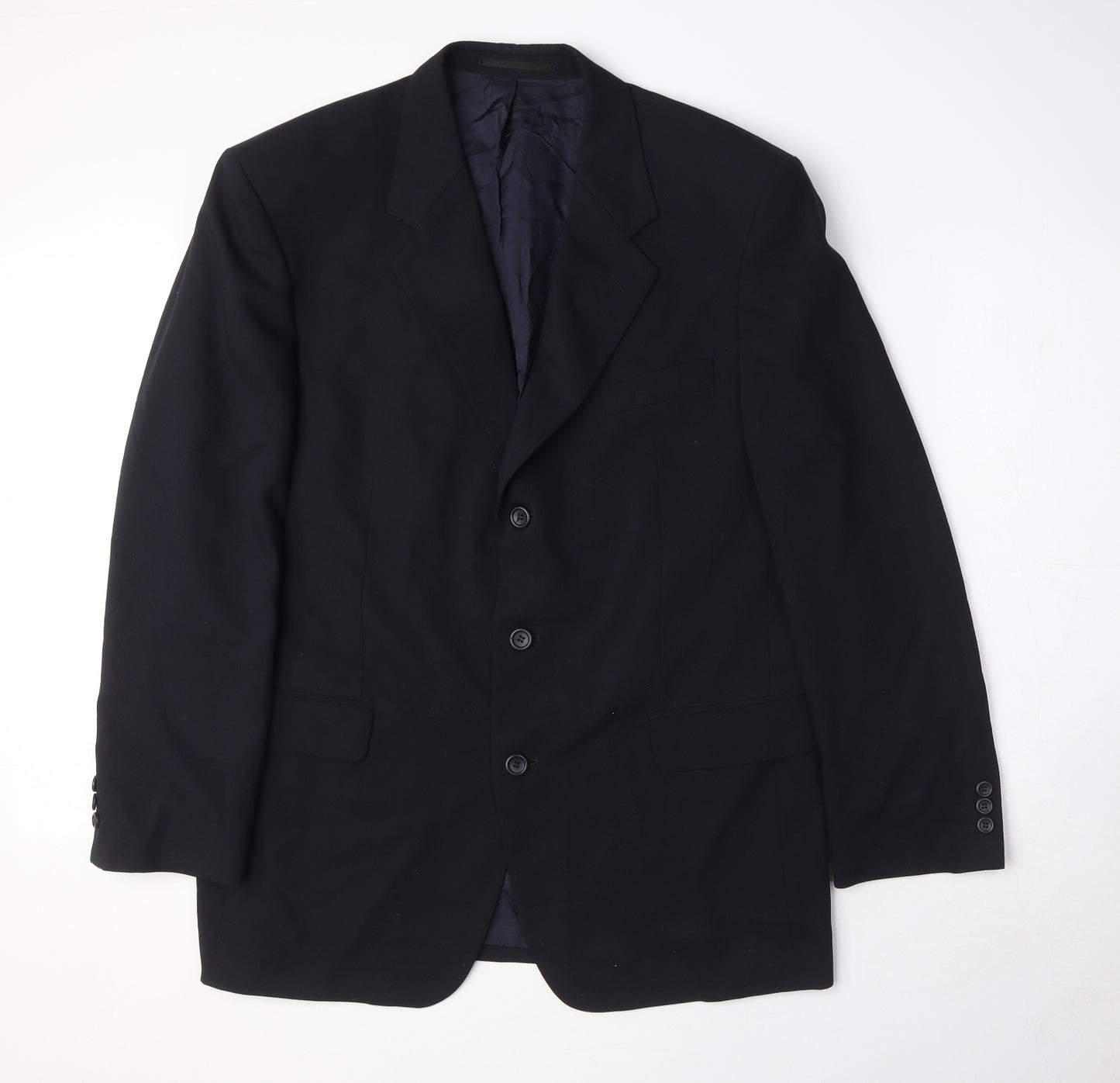 Varteks Mens Black Polyester Jacket Suit Jacket Size 44 Regular