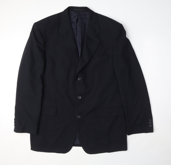 Varteks Mens Black Polyester Jacket Suit Jacket Size 44 Regular