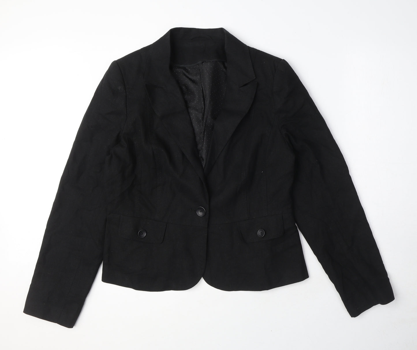 New Look Womens Black Viscose Jacket Blazer Size 16