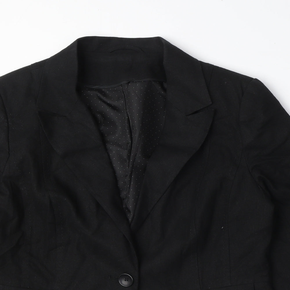 New Look Womens Black Viscose Jacket Blazer Size 16