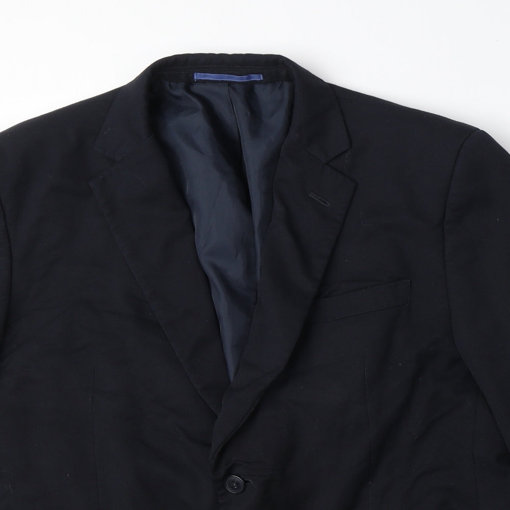 Marks and Spencer Mens Blue Polyester Jacket Suit Jacket Size 42 Regular