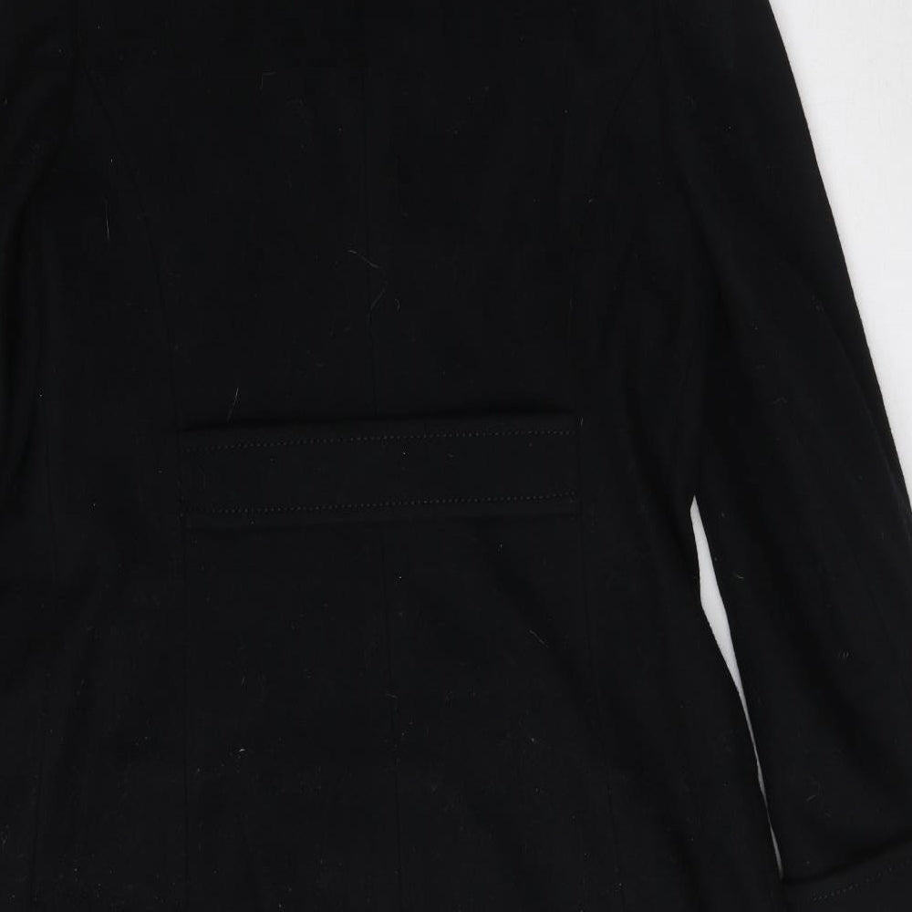 St Michael Womens Black Overcoat Coat Size 16 Button
