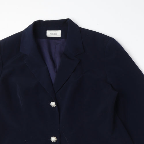 Mode Womens Blue Polyester Jacket Blazer Size 18