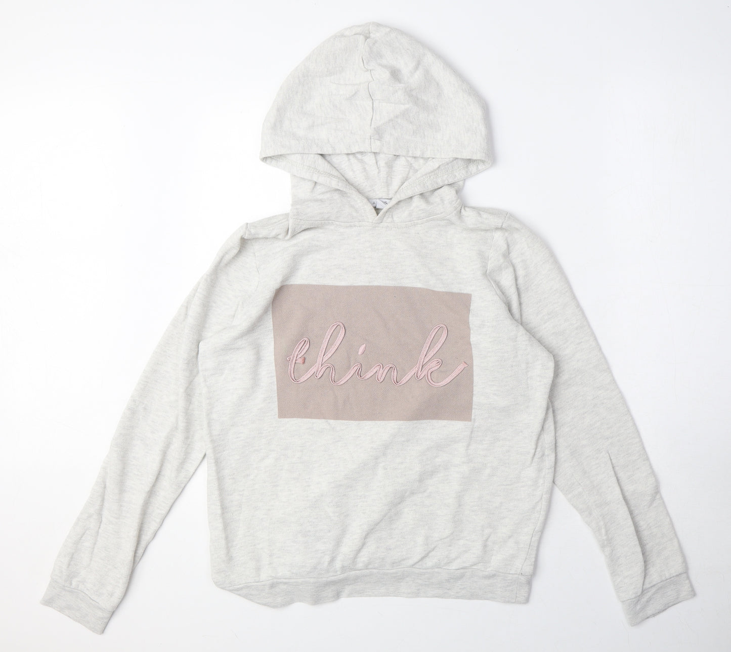 Amisu Womens Grey Cotton Pullover Hoodie Size S Pullover - Think