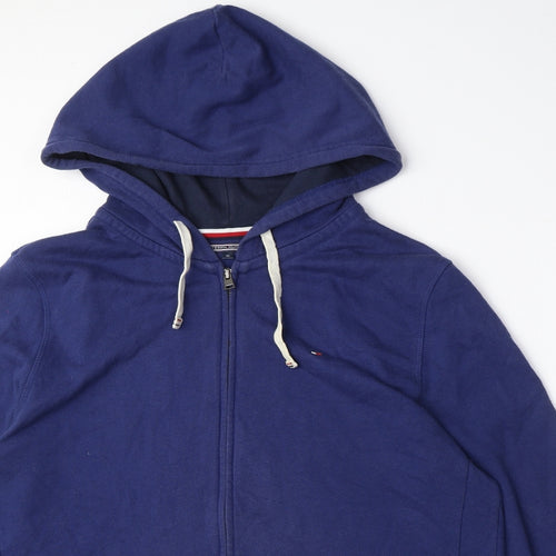 Tommy Hilfiger Mens Blue Cotton Full Zip Hoodie Size XL - Logo