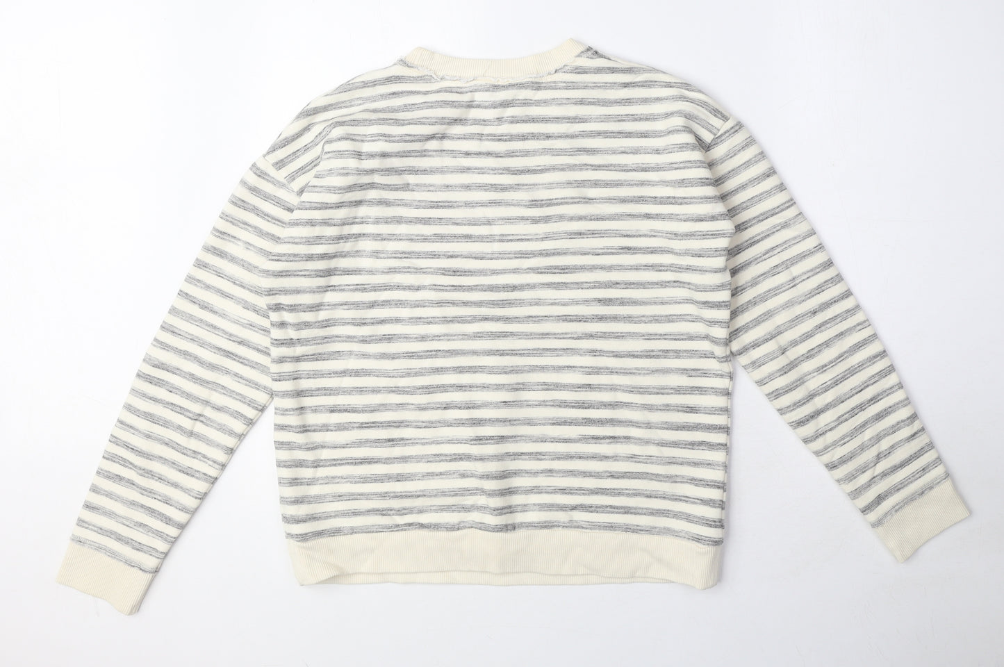 Mint Velvet Womens Grey Striped Cotton Pullover Sweatshirt Size 12 Pullover - Be You