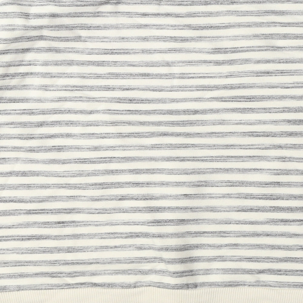 Mint Velvet Womens Grey Striped Cotton Pullover Sweatshirt Size 12 Pullover - Be You