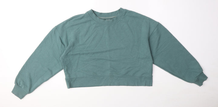 Pull&Bear Womens Green Polyester Pullover Sweatshirt Size S Pullover