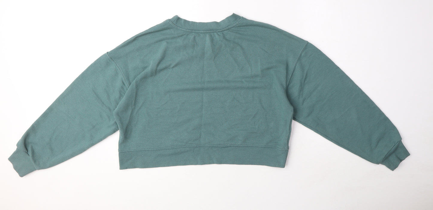 Pull&Bear Womens Green Polyester Pullover Sweatshirt Size S Pullover
