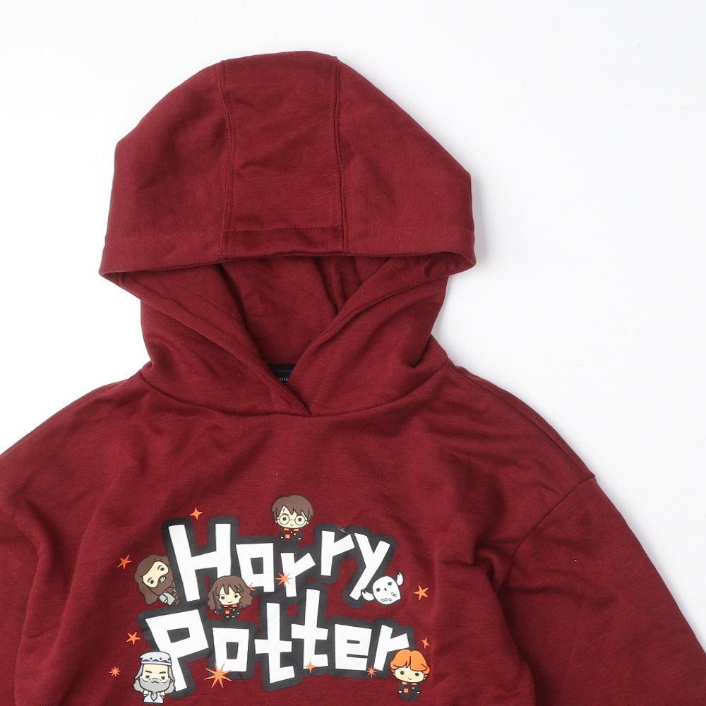 Harry Potter Boys Red Cotton Pullover Hoodie Size 10-11 Years Pullover - Harry Potter