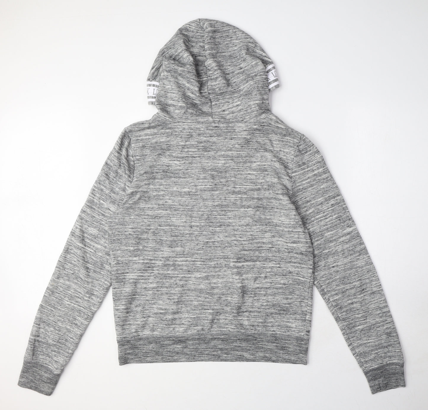 PINK Womens Grey Cotton Pullover Hoodie Size L Zip