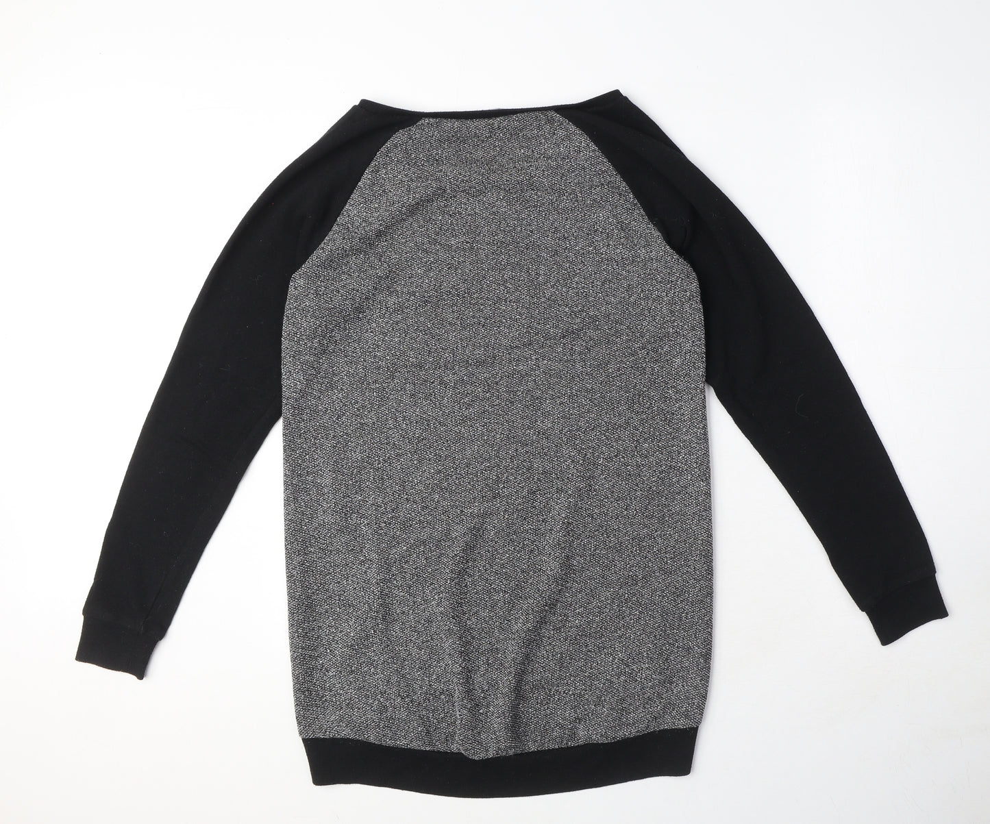 New Look Womens Grey Polyester Pullover Sweatshirt Size 8 Pullover - Zip Detail