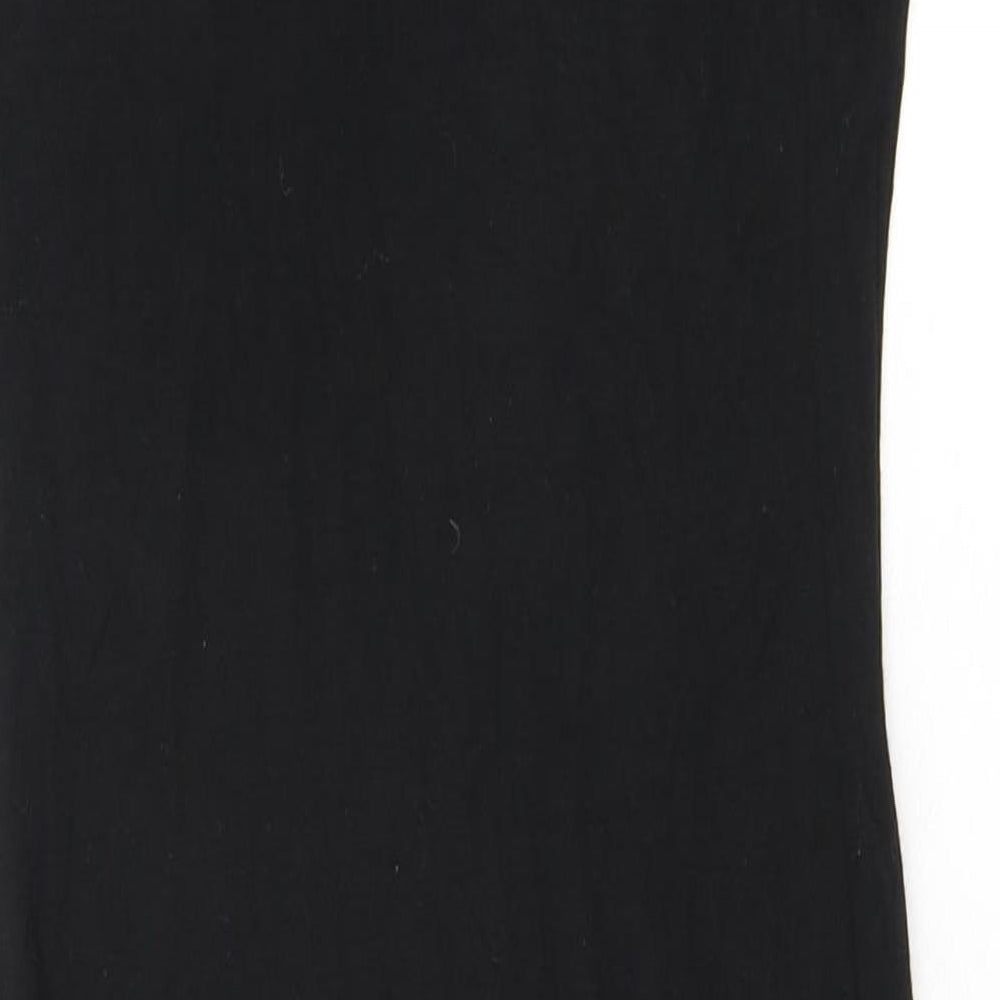 Popular Womens Black Rayon Bodycon Size S Mock Neck Pullover