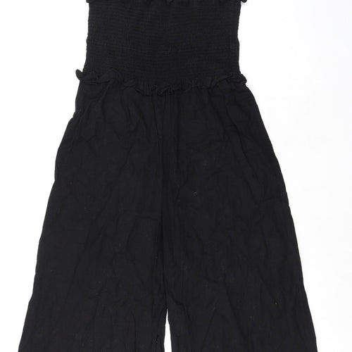 ASOS Womens Black 100% Cotton Jumpsuit One-Piece Size 16 L20 in