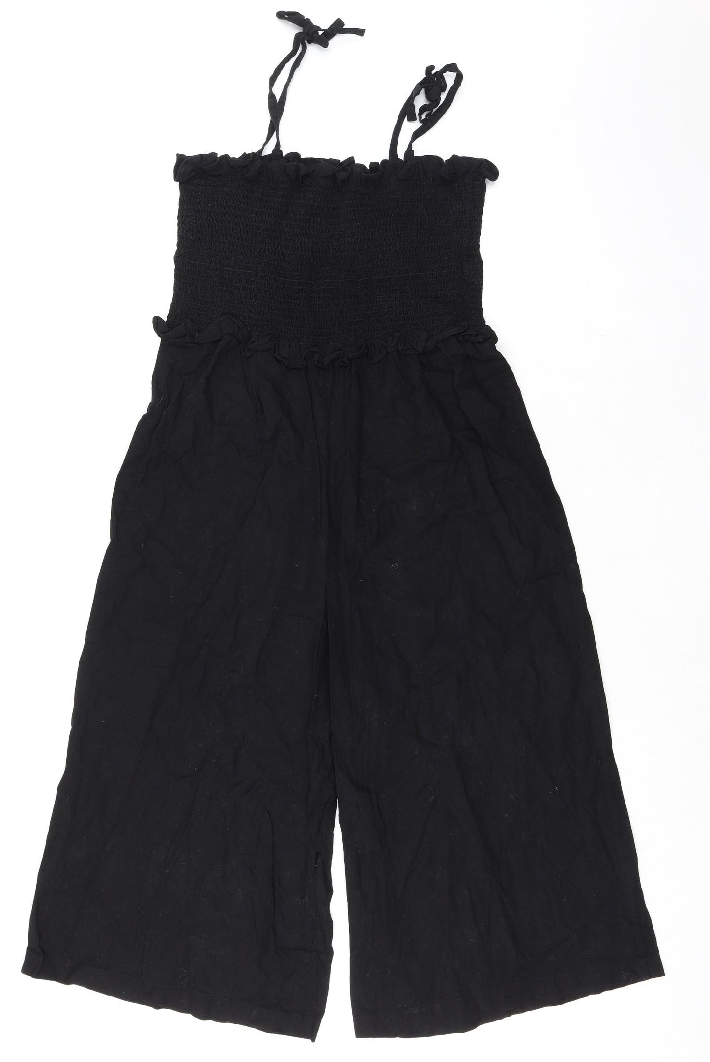 ASOS Womens Black 100% Cotton Jumpsuit One-Piece Size 16 L20 in