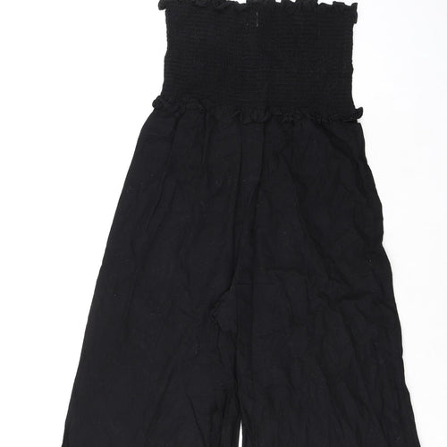 ASOS Womens Black 100% Cotton Jumpsuit One-Piece Size 16 L20 in