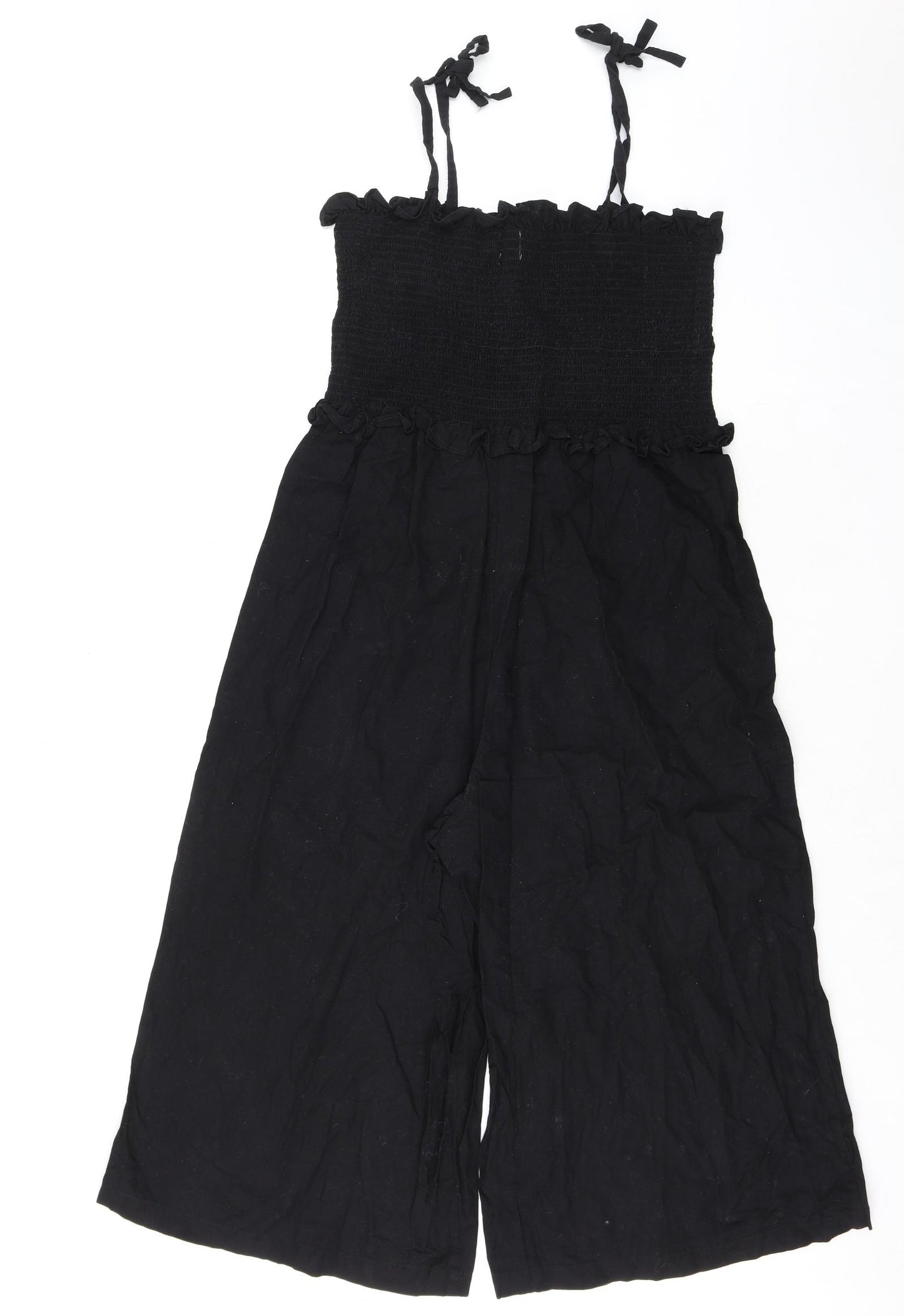 ASOS Womens Black 100% Cotton Jumpsuit One-Piece Size 16 L20 in