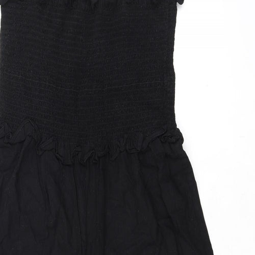 ASOS Womens Black 100% Cotton Jumpsuit One-Piece Size 16 L20 in