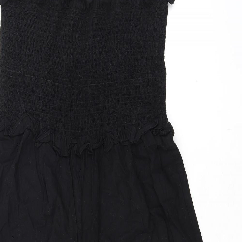 ASOS Womens Black 100% Cotton Jumpsuit One-Piece Size 16 L20 in