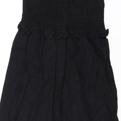 ASOS Womens Black 100% Cotton Jumpsuit One-Piece Size 16 L20 in