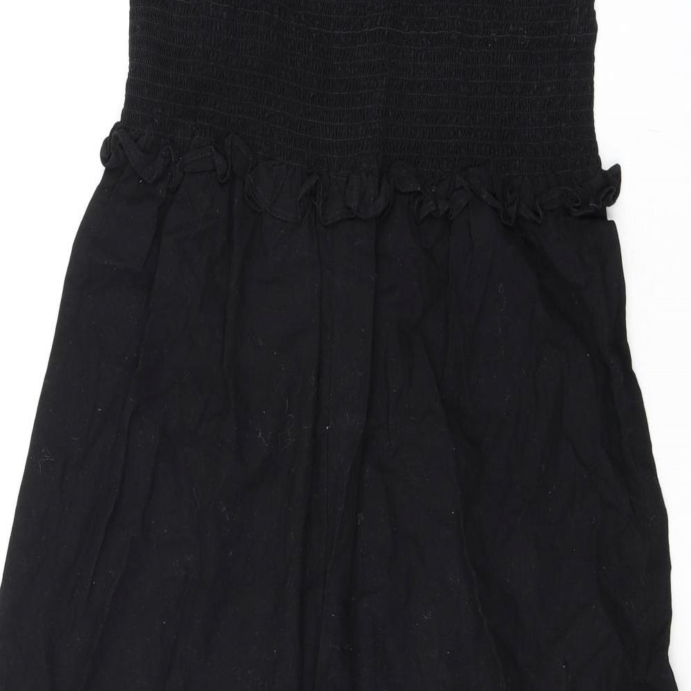 ASOS Womens Black 100% Cotton Jumpsuit One-Piece Size 16 L20 in