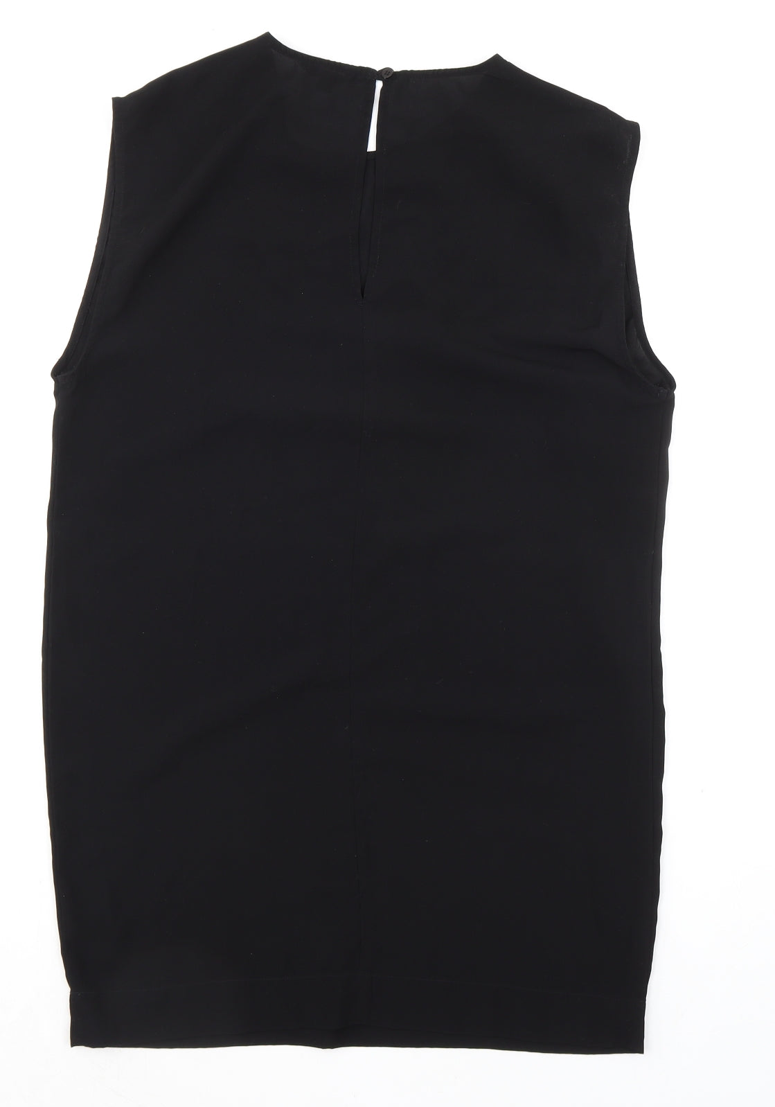 mbyM Womens Black Polyester A-Line Size XS Round Neck Button