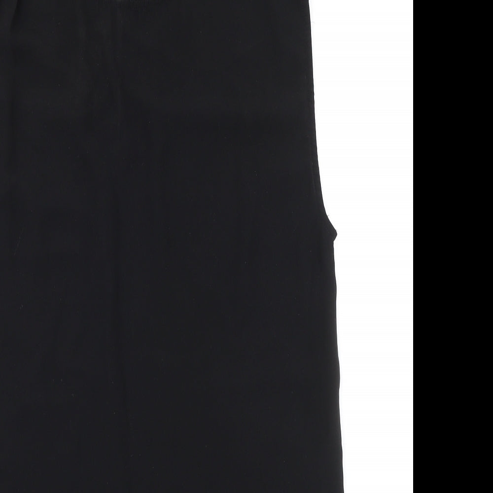 mbyM Womens Black Polyester A-Line Size XS Round Neck Button