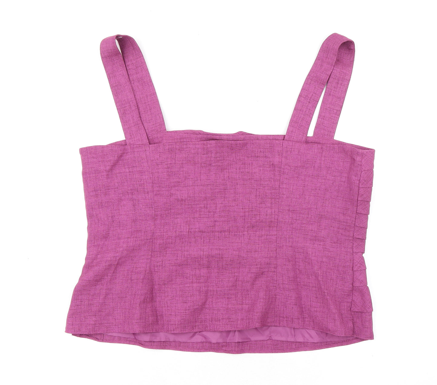 Jacques Vert Womens Pink Polyester Cropped Tank Size 20 Square Neck